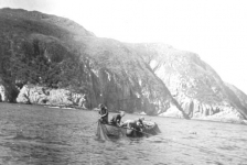 072: "Hauling cod trap at 'Stoney', Red Island".